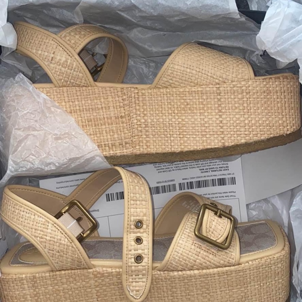 Coach Naomi Raffia Sandals